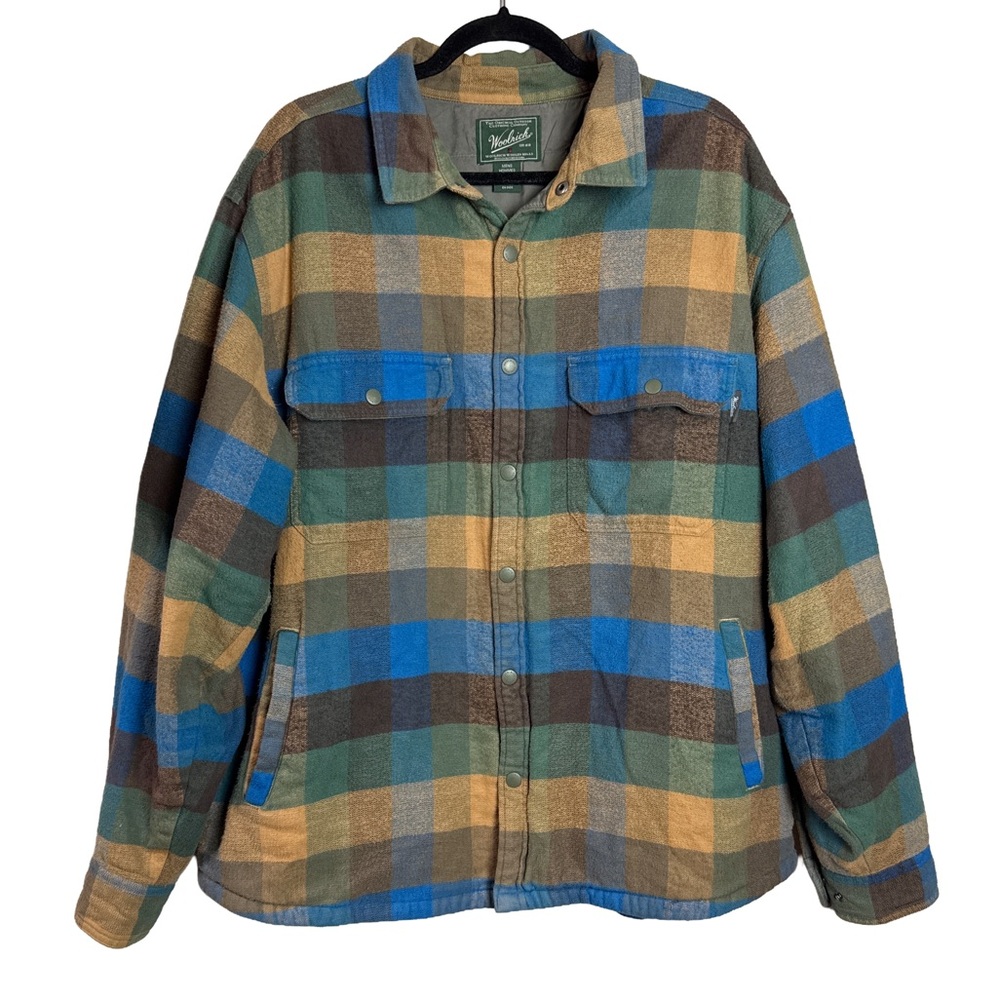 Woolrich Men’s Plaid Flannel Jacket Shirt XL – Heavyweight Lined Shacket